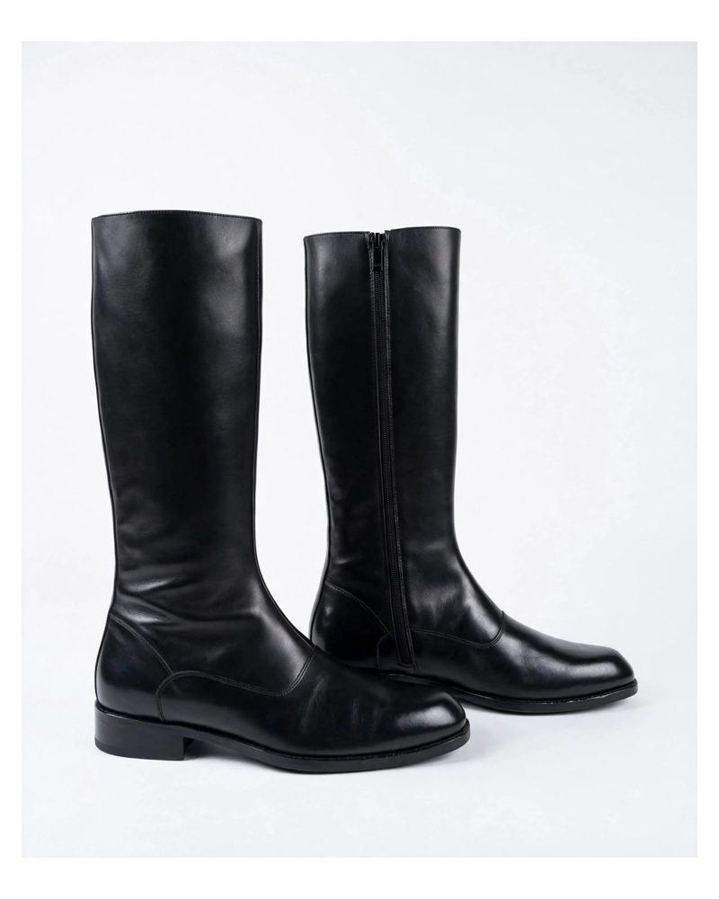 DeNjock La Classique — black knee-high leather boots